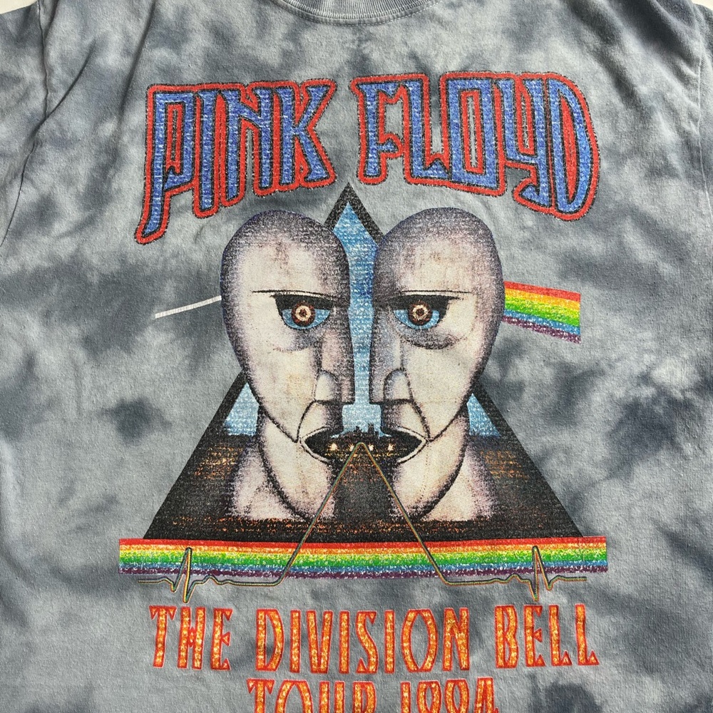 Pink Floyd The Division Bell Tour 1994 T-Shirt Grey Tie Dye Medium